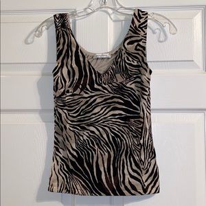 Josie Natori Zebra Tan&Black Tank